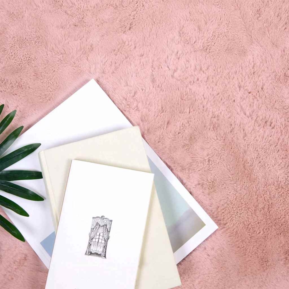 vidaXL Kunstfell Hasen Teppich Rosa 80x250 cm Polyester 42021700 Bild 1