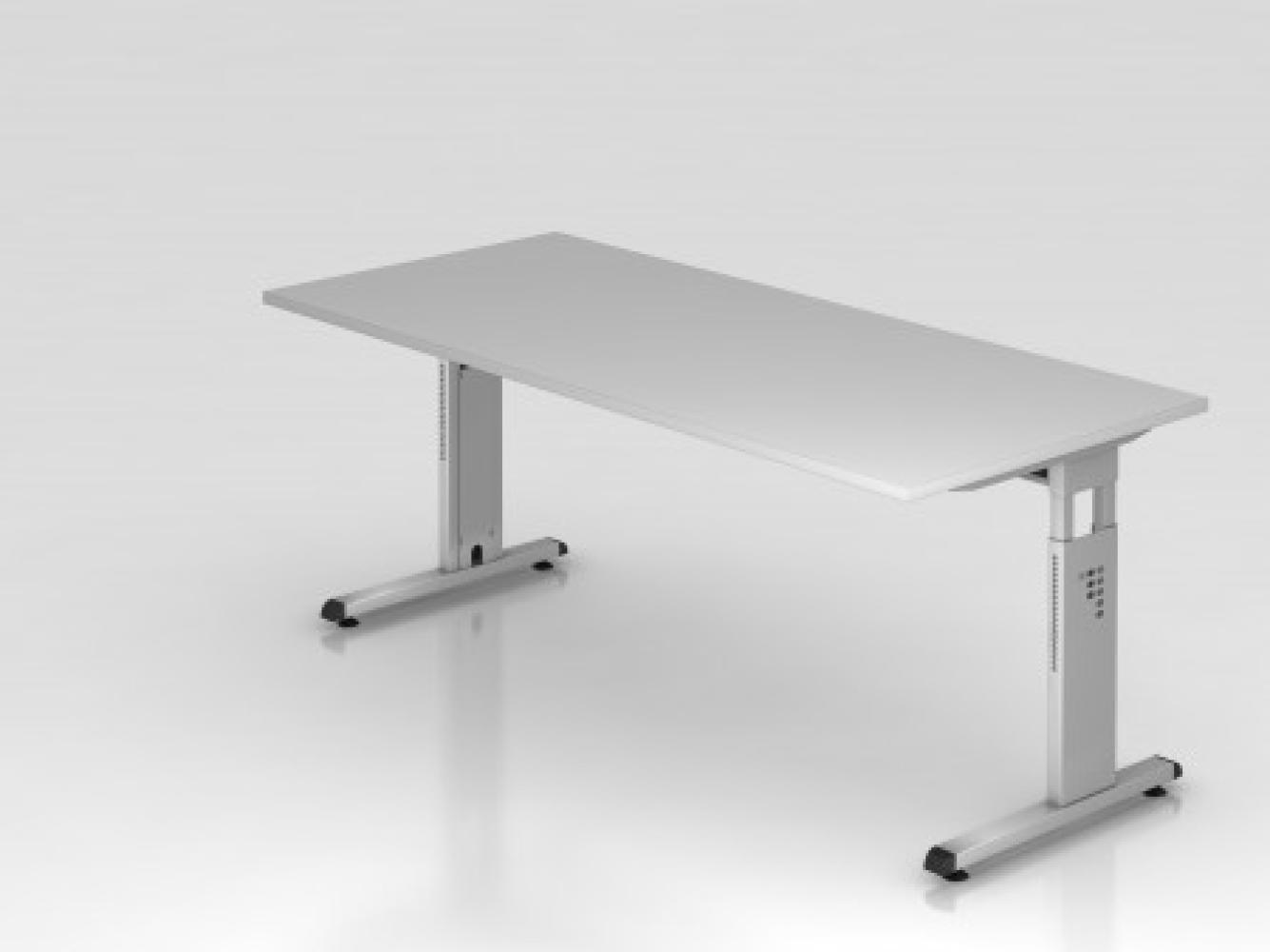 Schreibtisch OS19 C-Fuß 180x80cm Grau Gestellfarbe: Silber Bild 1