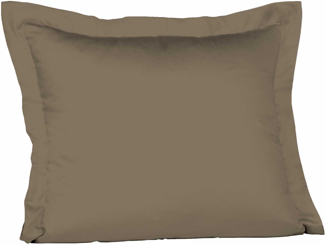 Fleuresse Mako-Satin-Kissenbezug uni colours, Farbe espresso 8031 Größe 35 x 40 cm Bild 1