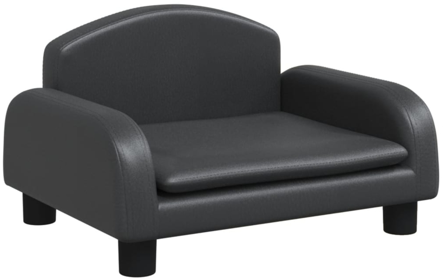 vidaXL Hundebett, Kunstleder, Schwarz, 50 x 40 x 30 cm Bild 1