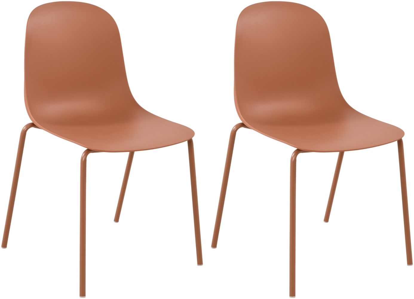 CLP 2er Set Stühle Hardin, stapelbare gartenstühle, wetterfest und UV-beständig,terracotta Bild 1