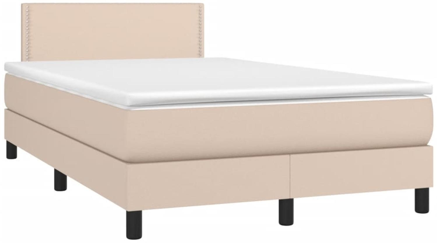 vidaXL Boxspringbett mit Matratze & LED Cappuccino-Braun 120x190 cm 3270134 Bild 1