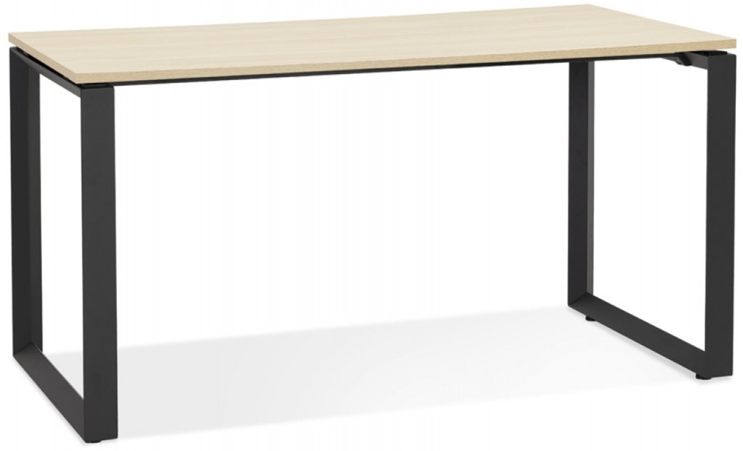 Gerader Schreibtisch BAKUS | Der gerade Schreibtisch im BAKUS-Design aus Naturholz und schwarzem Metall – 160x80 cm – verleiht Kadima Design Bild 1