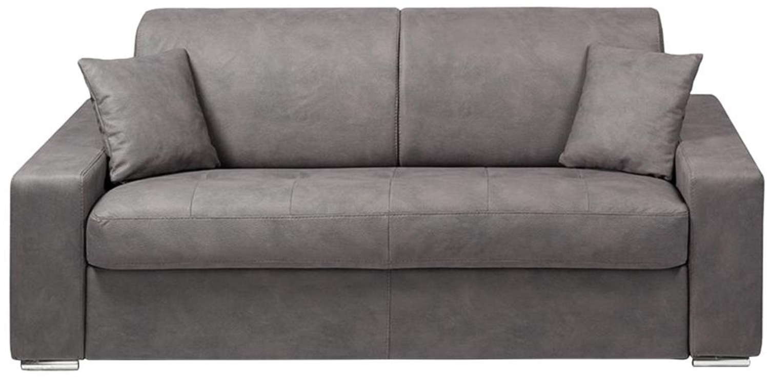 Schlafsofa 2-Sitzer Stoff EMIR - Grau - Liegefläche: 120 cm - Matratzenhöhe: 14 cm Bild 1