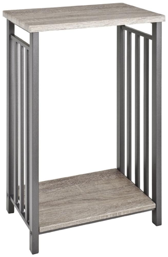 Konsole >Timo< in graphit-eiche trüffel aus Stahl, MDF - 45 x 74 x 30 cm (BxHxT) Bild 1
