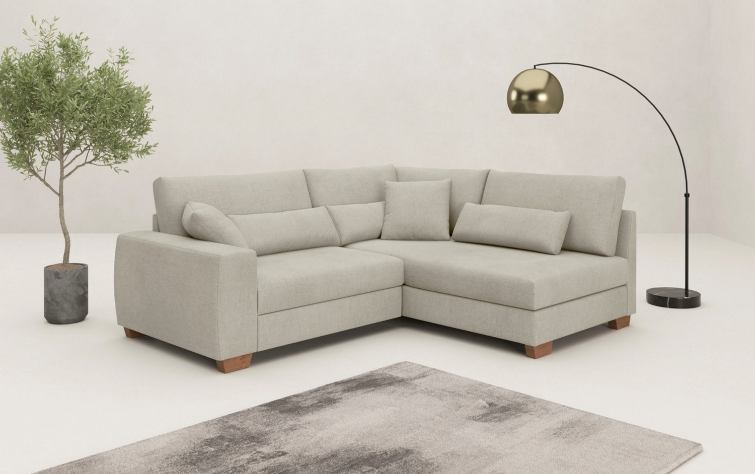 Mr. Couch Ecksofa Helena L-Form, bis 140 kg belastbar, mit Taschenfederkern, wahlweise mit Bettfunktion Bild 1