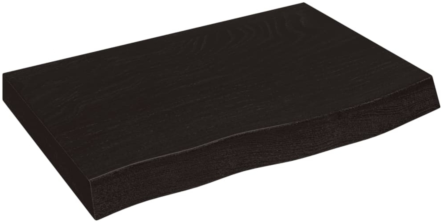 vidaXL Waschtischplatte Dunkelbraun 60x50x(2-4)cm Massivholz Behandelt 3156204 Bild 1