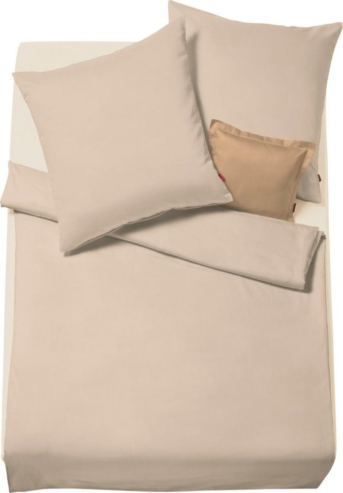 Fleuresse Lech Edelflanell Bettwäsche 155x220 Fischgrät uni beige 603089-07 Bild 1