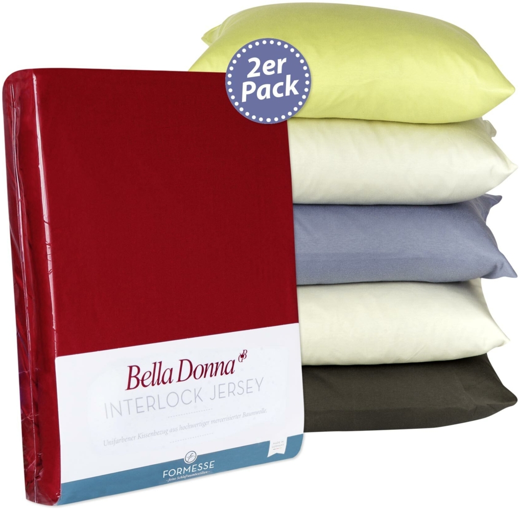 Formesse Bella Donna Interlock-Jersey Kissenbezug 2er Pack Restposten|2x 40x80 cm| messing Bild 1