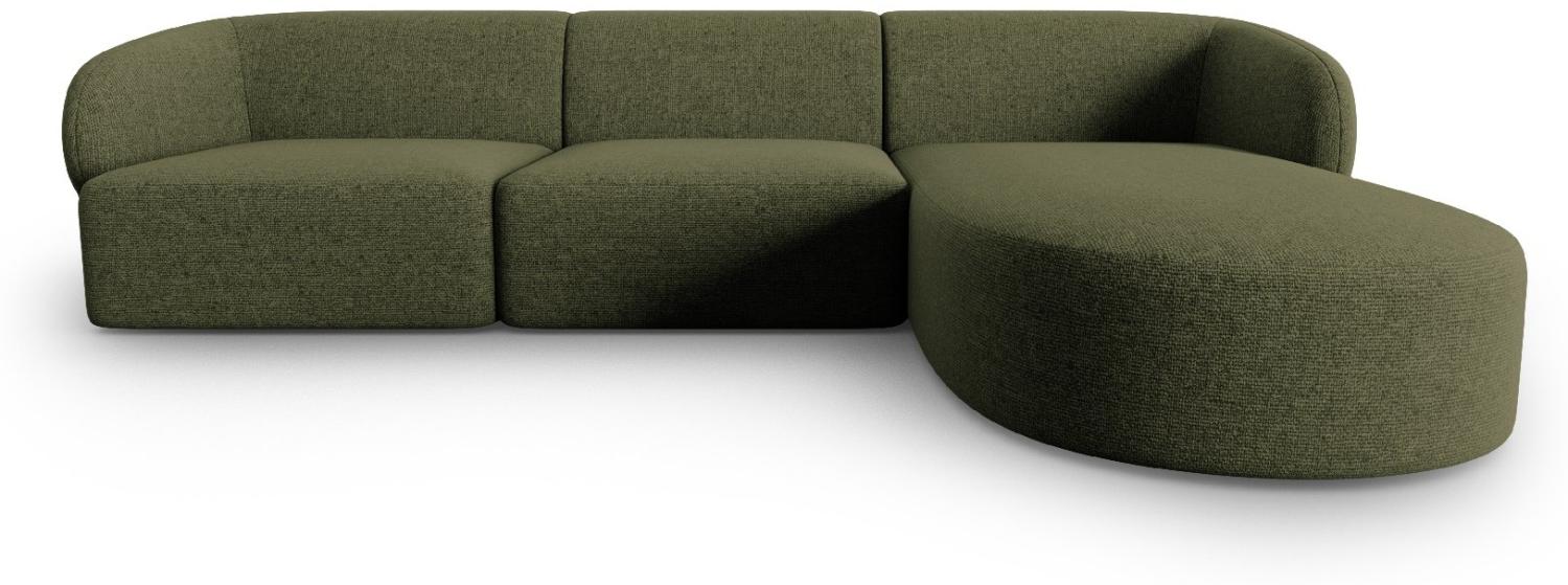 Micadoni Modulares Ecksofa Shane 4-Sitzer Rechts Chenille Grün Melange Bild 1