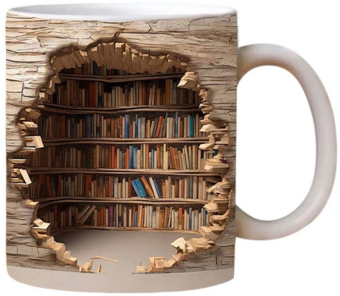 MAGICSHE Tasse 3D-Bücherregal-Kaffeetasse Kreatives Design Becher Bild 1