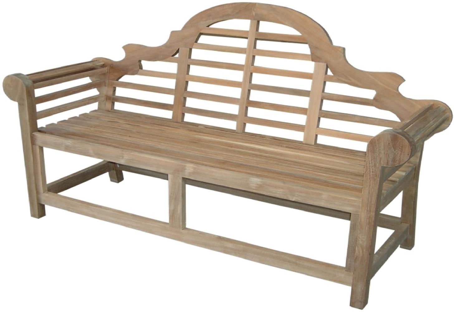 Premium Teak Gartenbank für 3 Personen Sitzbank Parkbank elegant Natur 197 cm Bild 1