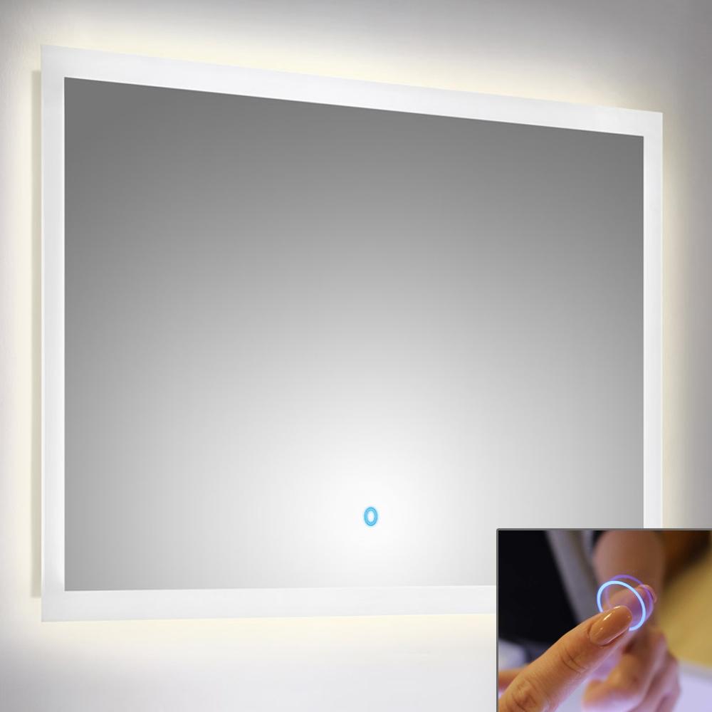 LED Spiegel 100cm mit Touch Bedienung B x H x T ca. : 100 x 60 x 3,2 cm Bild 1