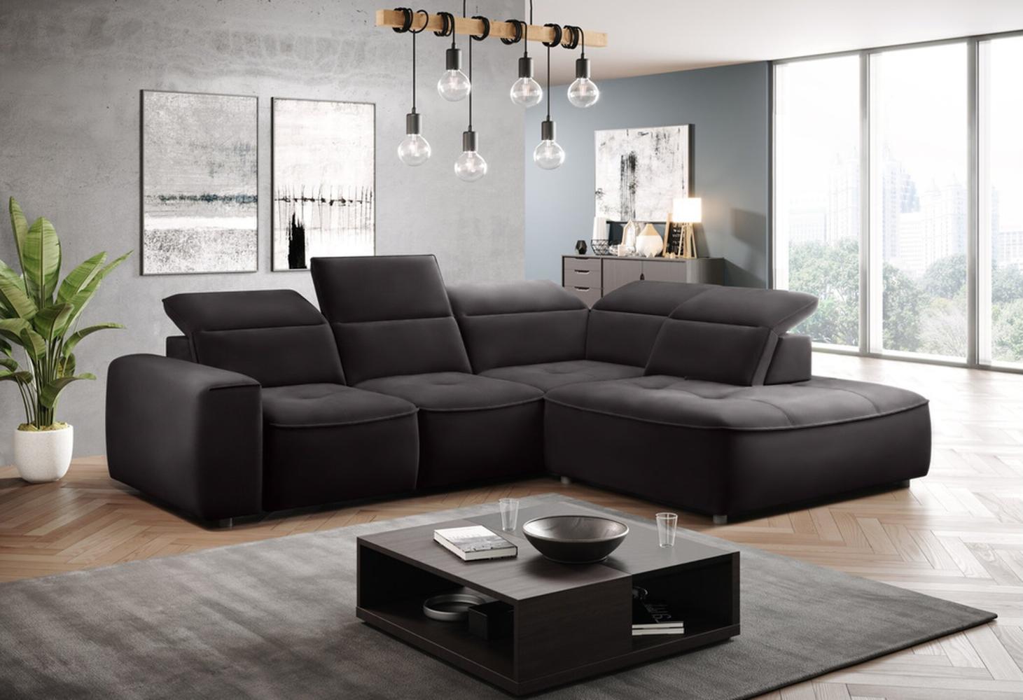 Stylefy Colton L Ecksofa Struktur JAZZ Graphit Rechts Bild 1