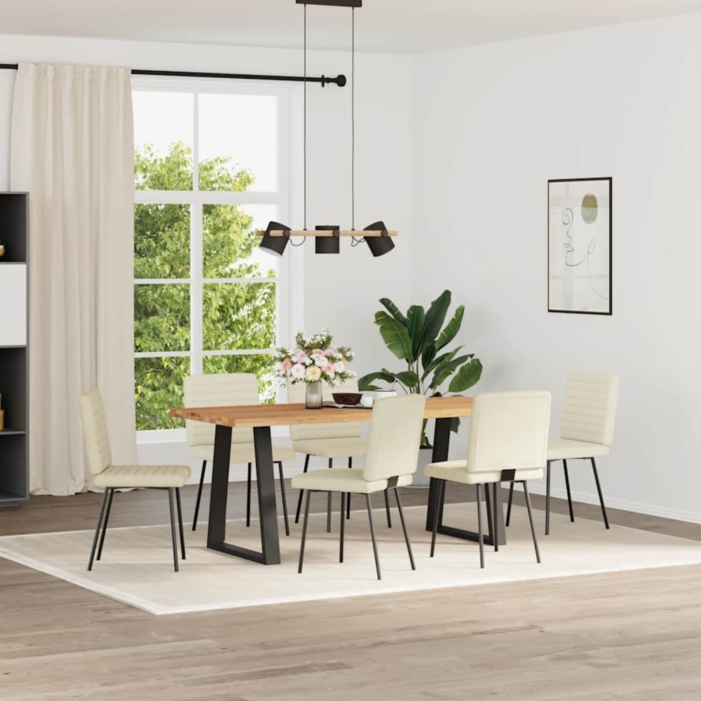 vidaXL Esszimmerstühle 6 Stk. Creme Samt 3315535 Bild 1