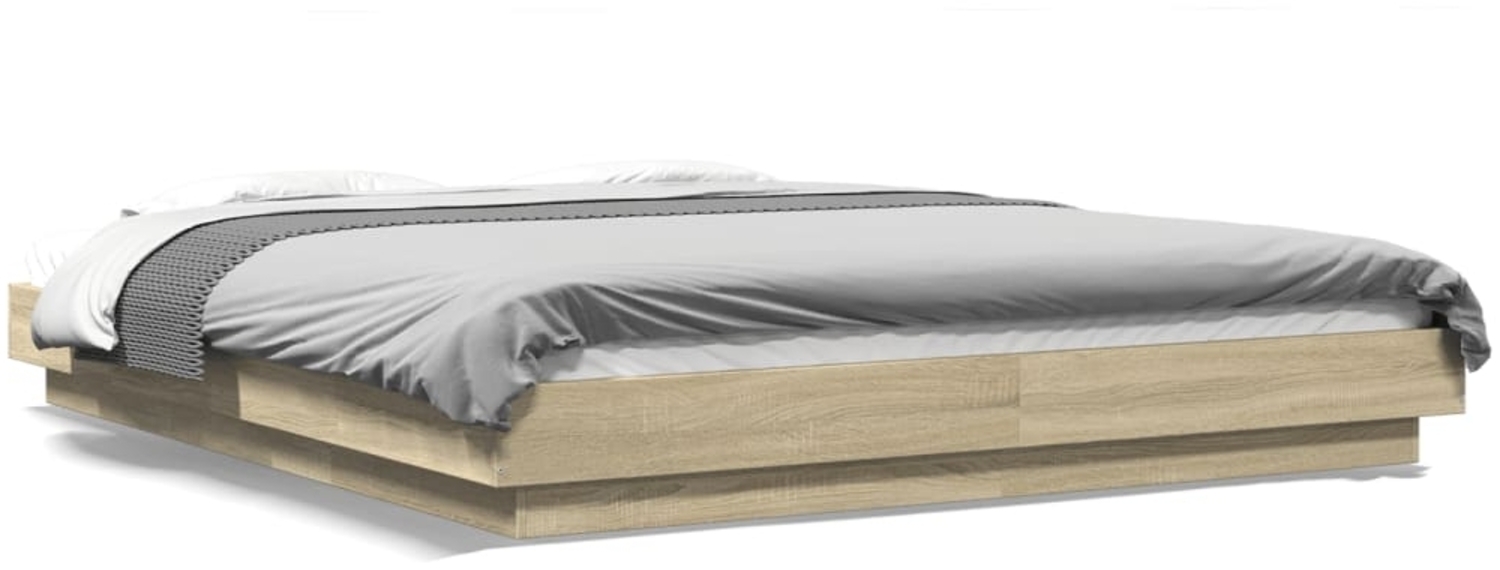 vidaXL Bettgestell Sonoma-Eiche 150x200 cm Holzwerkstoff 3281184 Bild 1