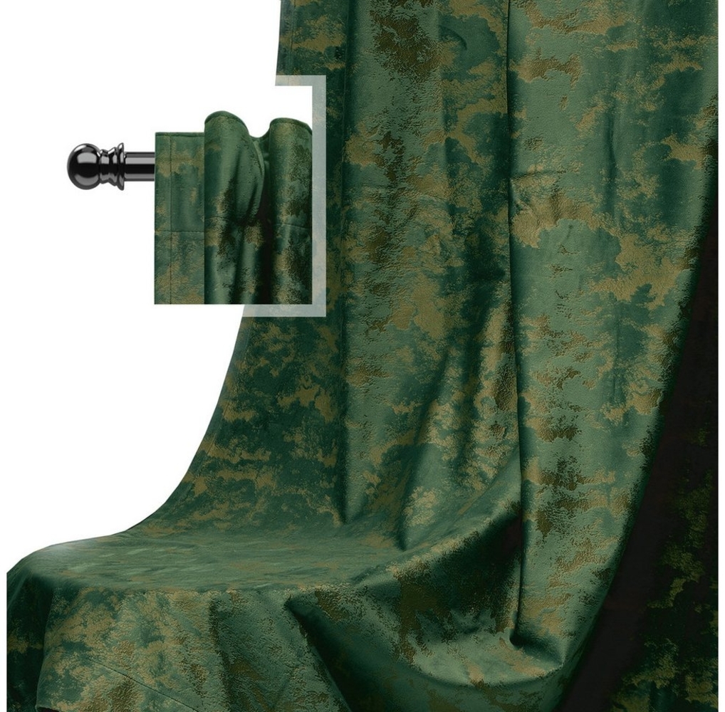 BTTO V&G Verdunkelungsvorhang Gardinen-Sets 2St, Samt Multifunktionsband mit Golddruck, Thermovorhänge Blickdicht Vorhänge Glitzer-Muster Bild 1