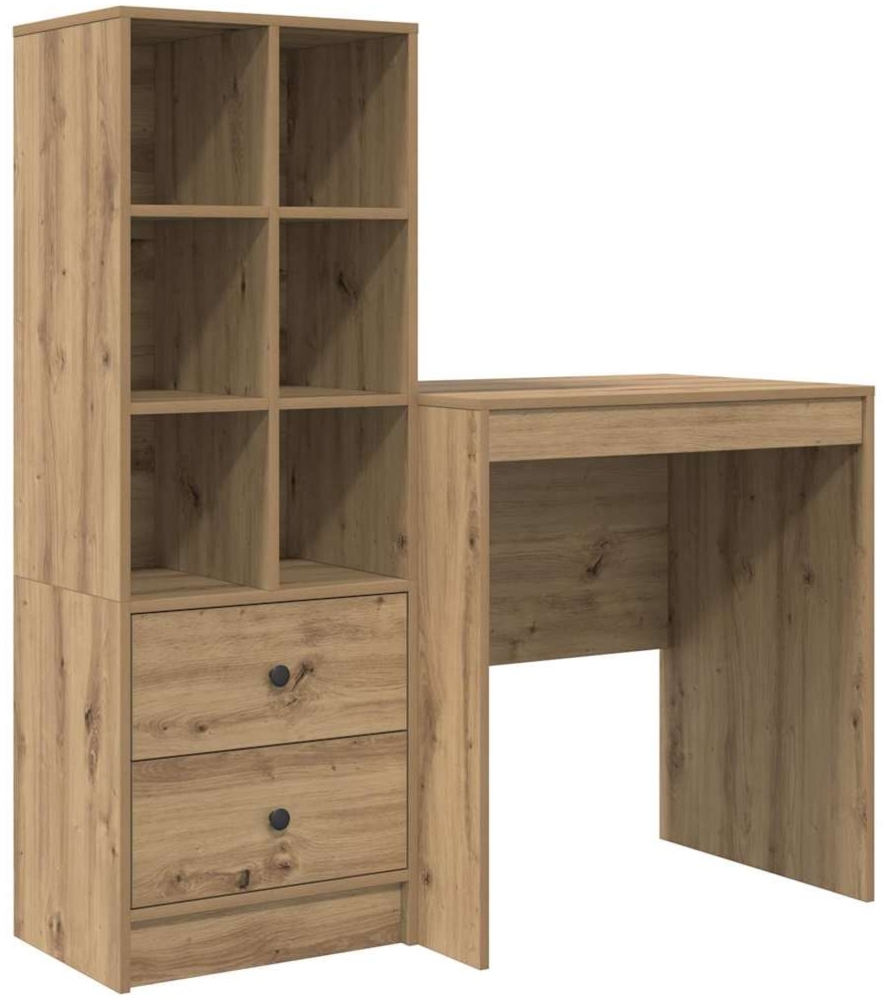 vidaXL Schreibtisch mit Stauraum 2 pcs Artisan-Eiche Holzwerkstoff 3337352 Bild 1