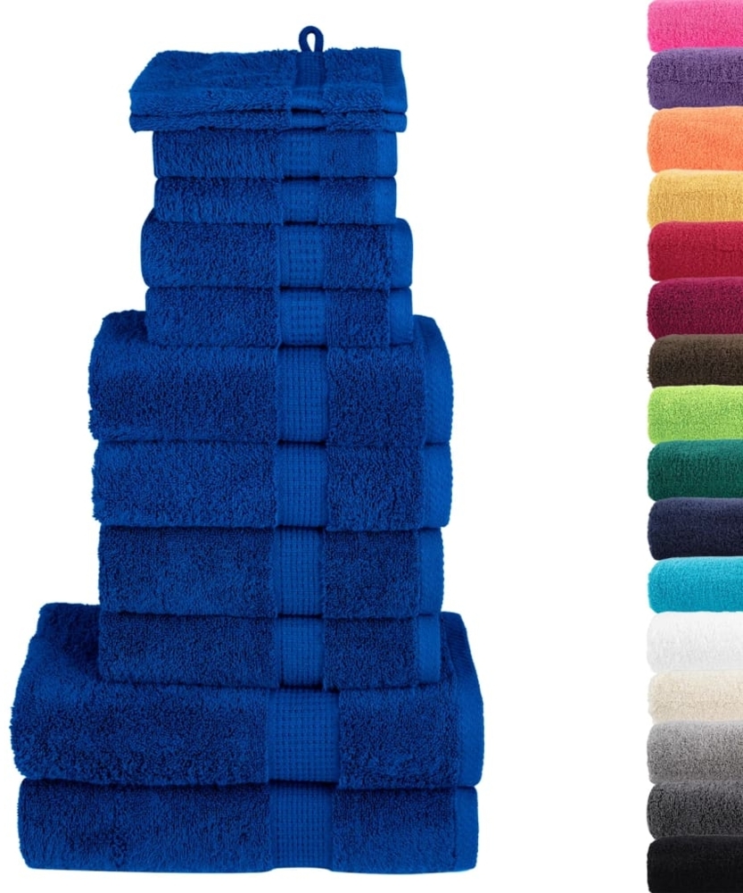 vidaXL 12 tlg. Premium-Handtuch-Set SOLUND Blau 600 g/m² 137572 Bild 1