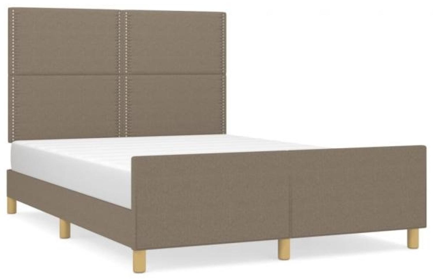 vidaXL Bettgestell ohne Matratze Taupe 140x190 cm Stoff 3124972 Bild 1