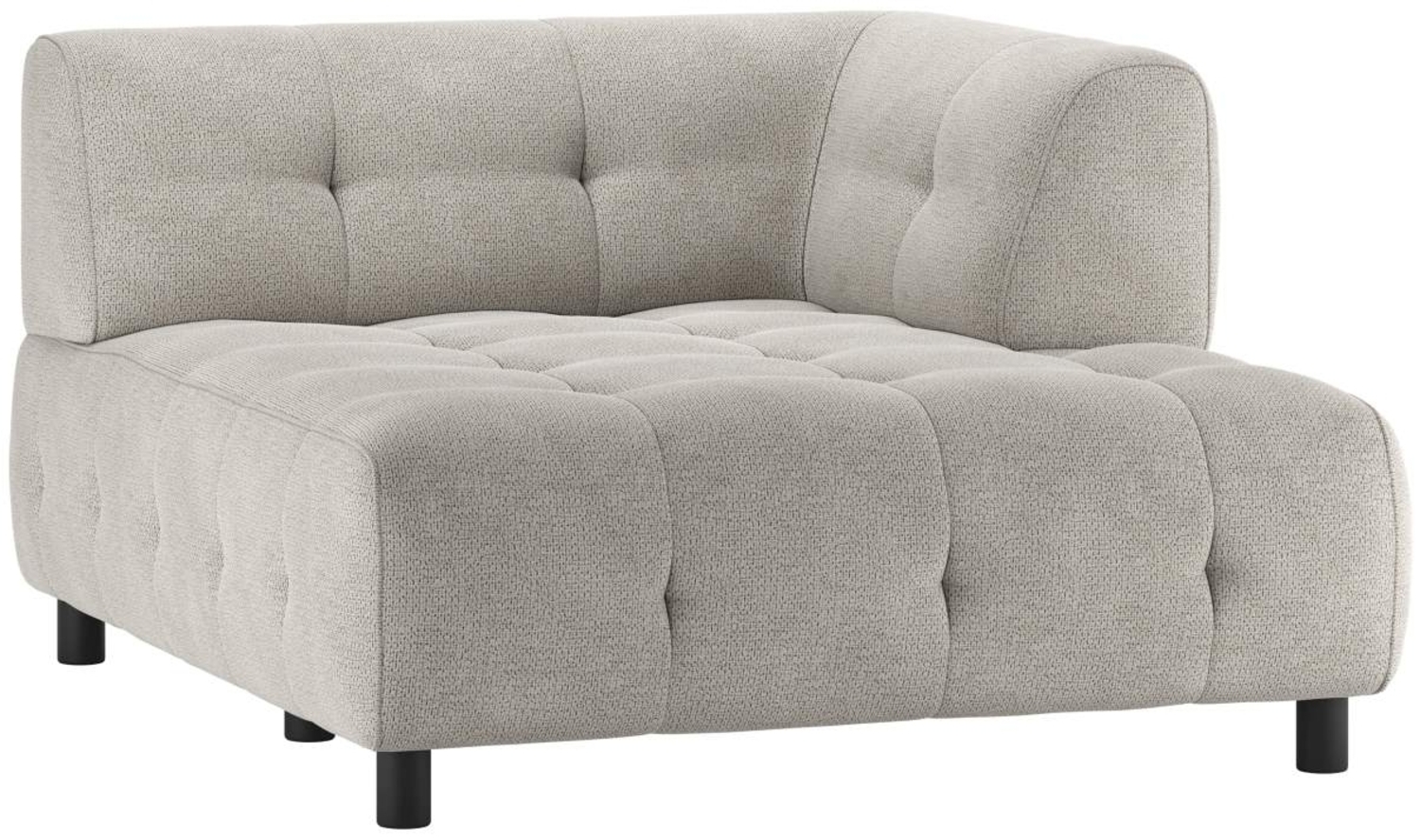 Modulsofa Louis Chaiselongue aus Chenille Rechts, Hellgrau Bild 1