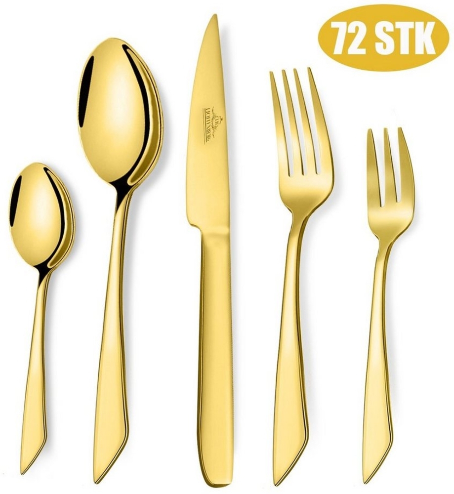 LB LICHTENBERG Besteck-Set 72 teilig Essbesteck Set Für 12 Personen, 18/10 Edelstahl, glänzend, inkl. Messer, Gabel, Löffel, Teelöffel Essbesteck, Spülmaschinenfest Bild 1