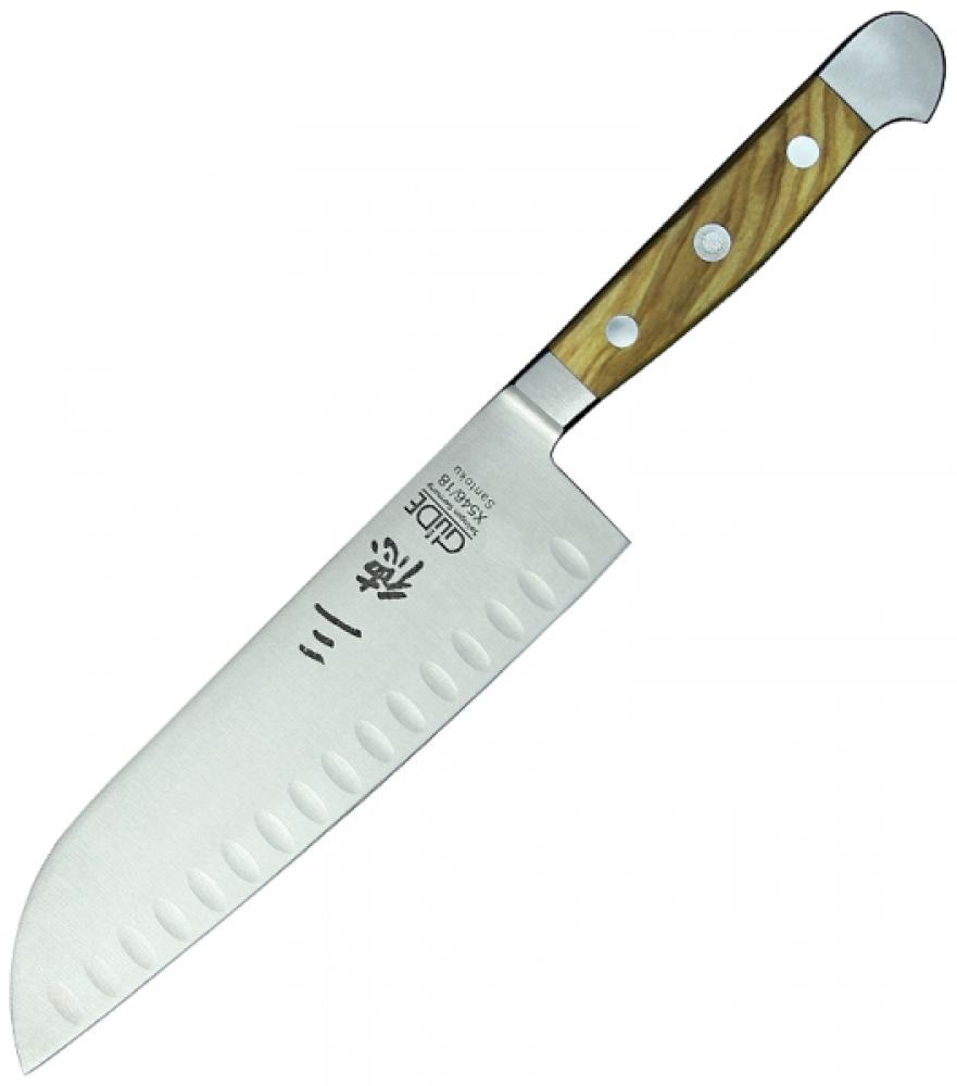 Santoku mit Kulle groß X546/18 von GÜDE, Serie Alpha Olive, 18 cm Klinge Bild 1