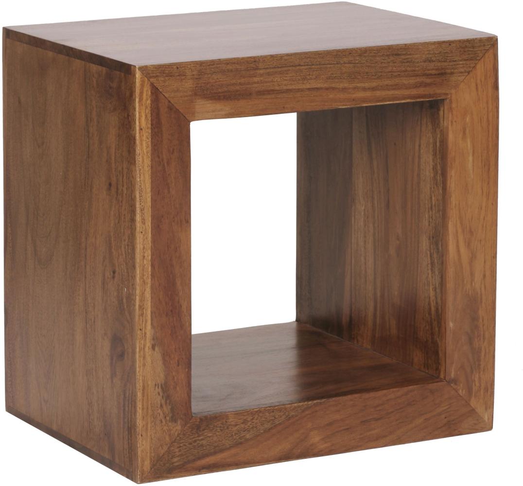 Wohnling Standregal, Würfelregal, Massivholz Sheesham 44 cm hoch Cube Bild 1