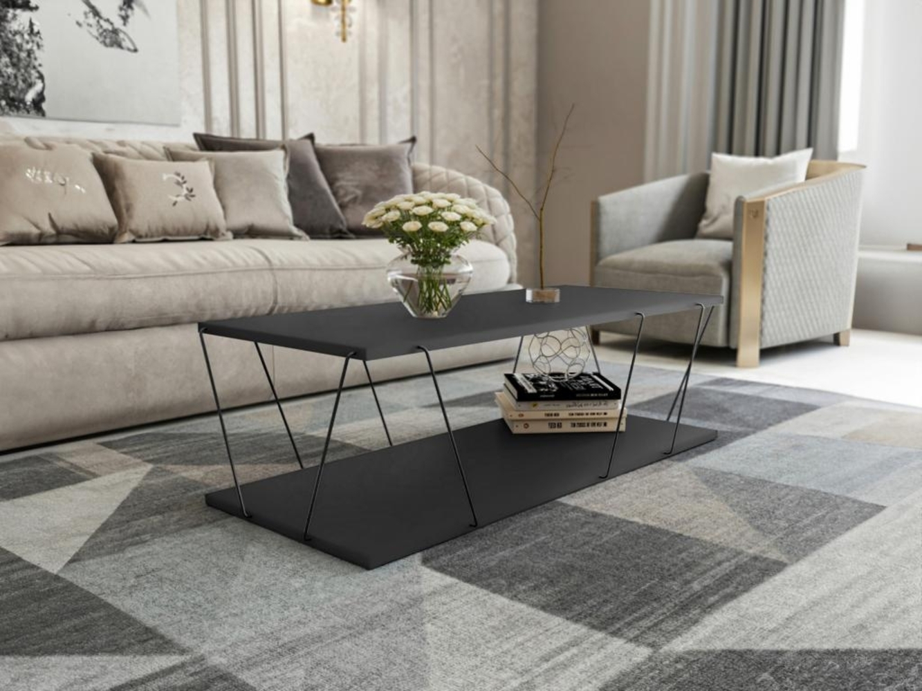 Vente-unique - Couchtisch - Anthrazitgrau - DELORY Bild 1