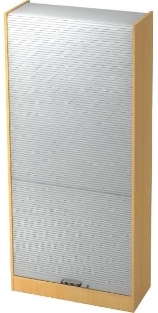 Rollladenschrank 90cm, 5OH SG Buche / Silber Bild 1