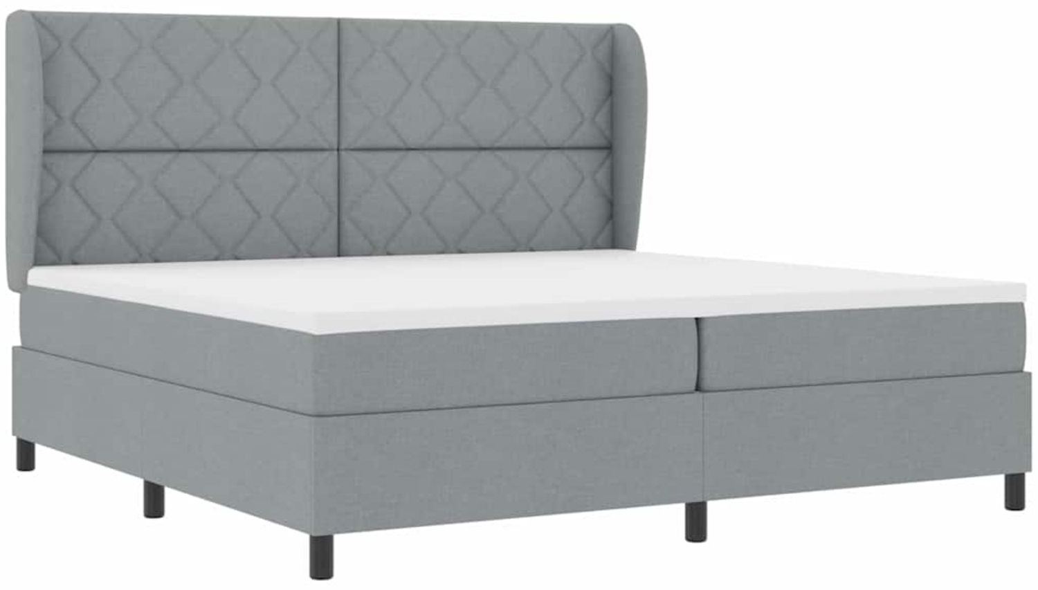 vidaXL Boxspringbett mit Matratze Hellgrau 200 x 200 cm Stoff 3340648 Bild 1