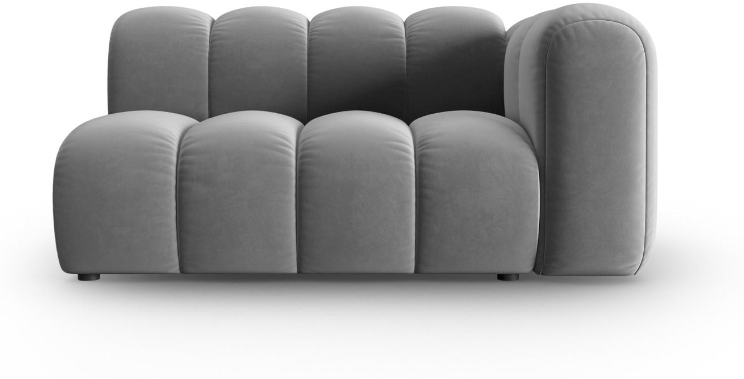 Micadoni Modulares Sofa Lupine 2-Sitzer Rechts Samtstoff Grau Bild 1