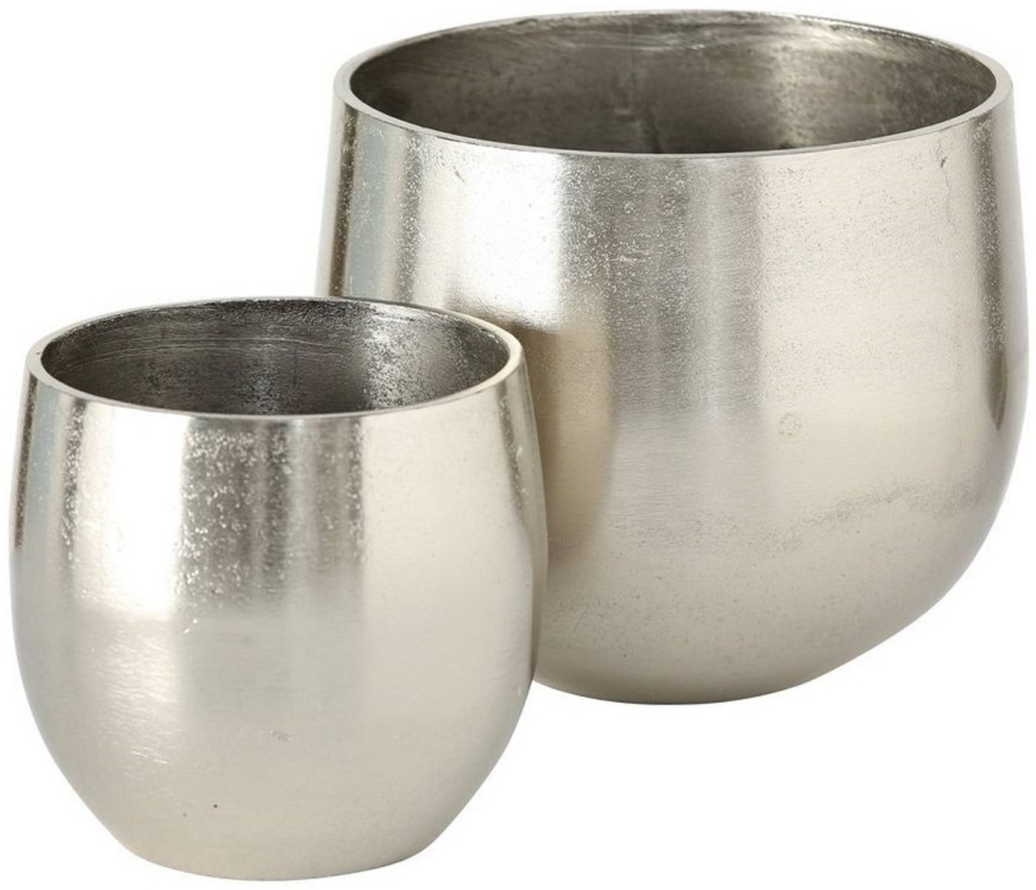 BOLTZE GRUPPE GmbH Übertopf Vase Flaire Pflanztopf Übertopf Aluminium Silber 2er Set Bild 1