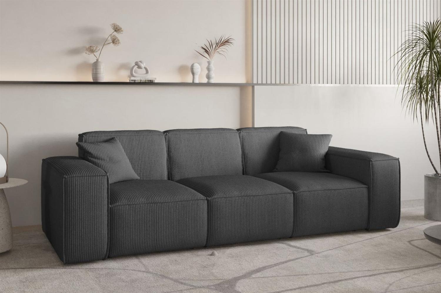 Sofa Designersofa CELES PREMIUM 3-Sitzer in Stoff Scala Anthrazit Bild 1