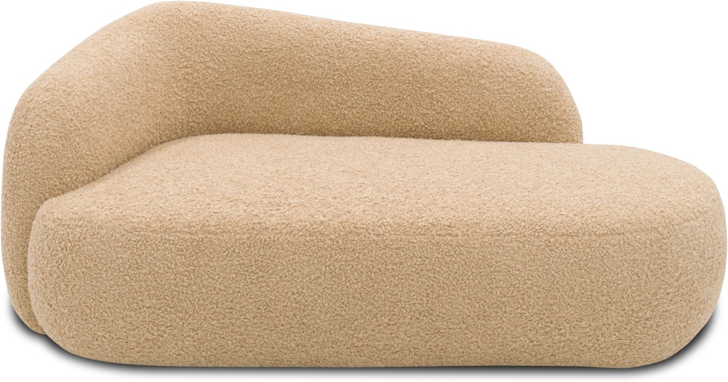 DOMO. collection Recamiere 700013, Liege mit Zierkissen, oval, Füße mit Filzgleitern, Chaiselongue, Sofa, Polstergarnitur, 183 x 105 x 75 (BxTxH), braun (taupe) Bild 1