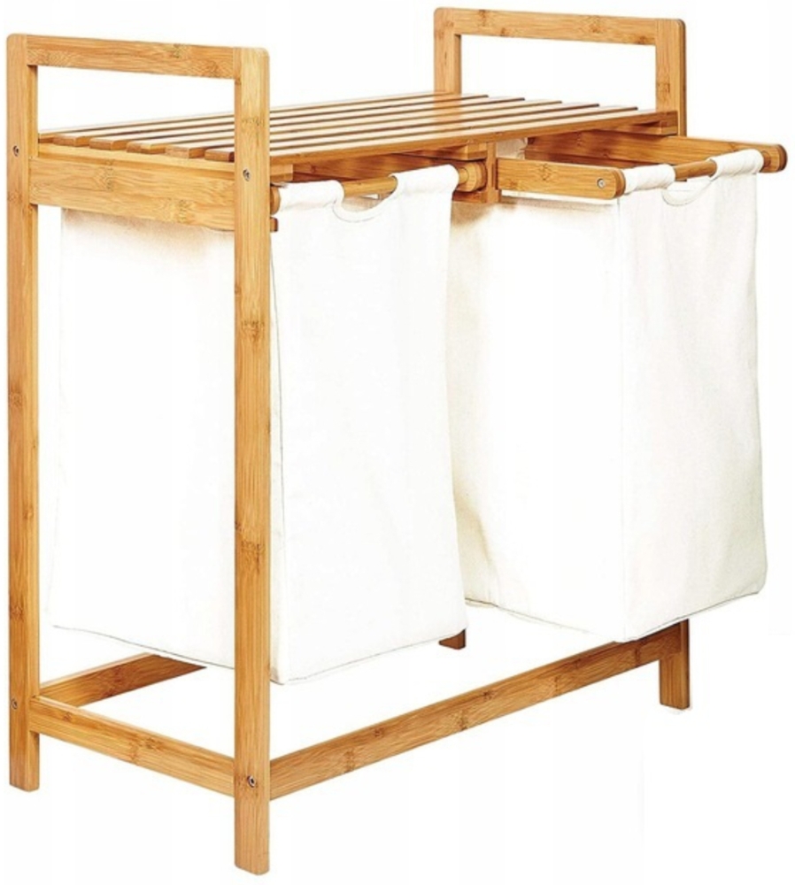 AD. CON Wäschekorb Bambus Wäschekorb Badezimmer Regal Wäscheregal Wäschesortierer AD. CON (Wäschekorb) Bild 1
