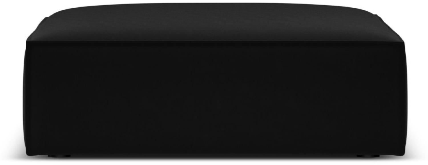 Micadoni Samtstoff Pouf Hocker Kaelle | Bezug Black | Beinfarbe Black Plastic Bild 1