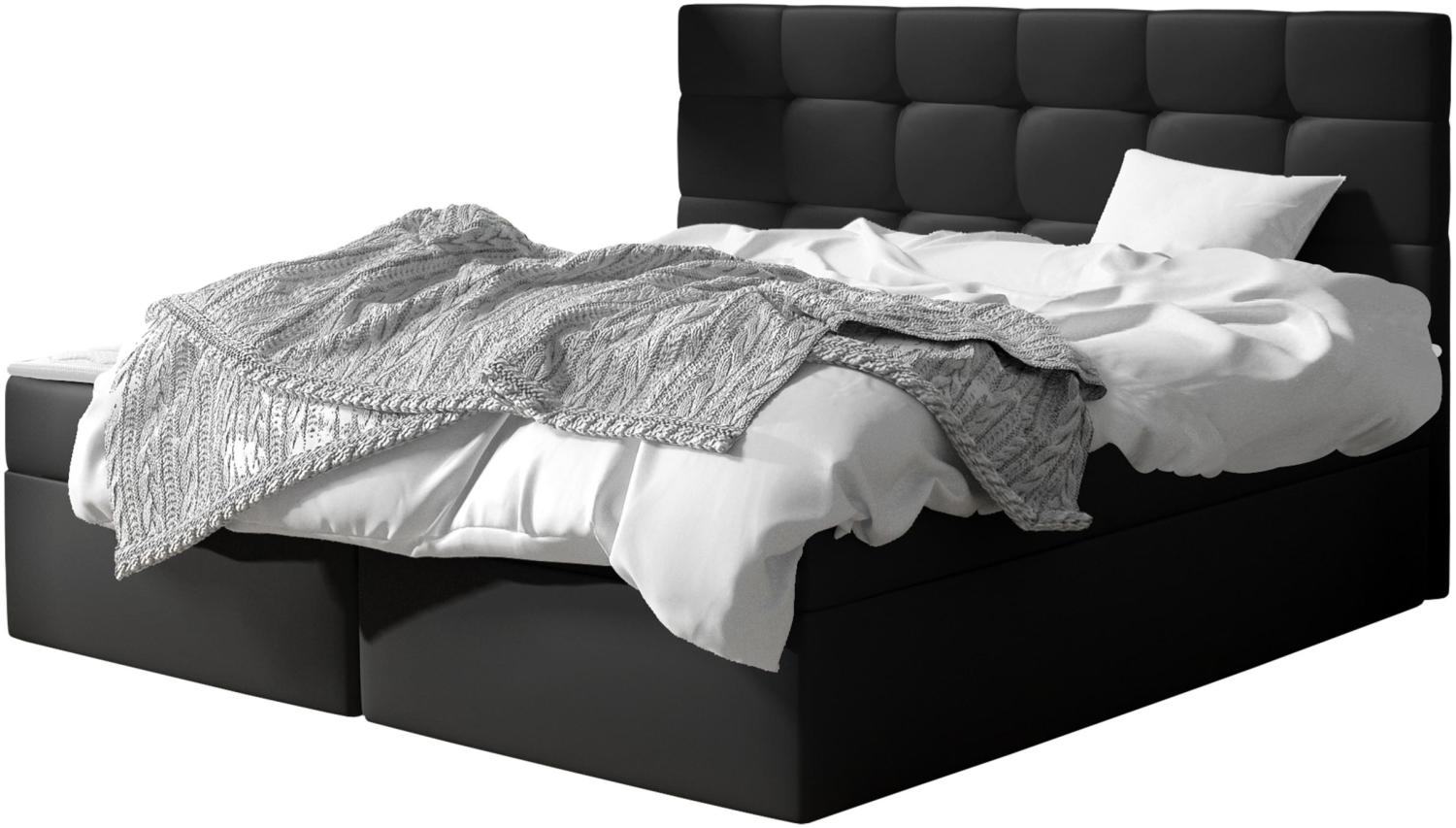 Boxspringbett Gazel, Schwarz, 160 x 200 cm Bild 1