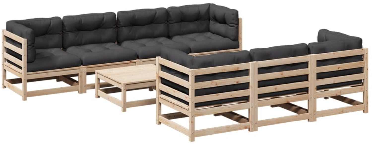 vidaXL 8-tlg. Garten-Sofagarnitur mit Kissen Massivholz Kiefer 3299323 Bild 1