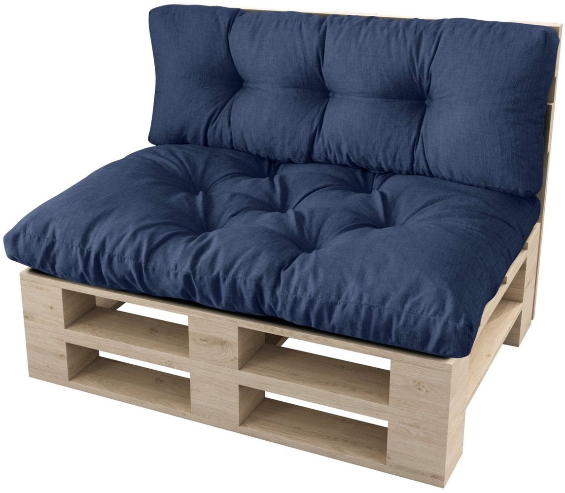 sunnypillow Palettenkissen Malmo - Set Sitzkissen 120x80x12 + Rückenkissen 120x40x15, palettenmöbel palettencouch polsterauflage Bild 1