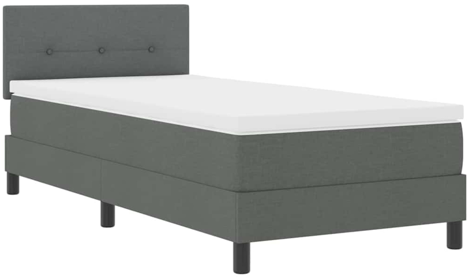vidaXL Boxspringbett mit Matratze Dunkelgrau 100 x 200 cm Stoff 3342185 Bild 1