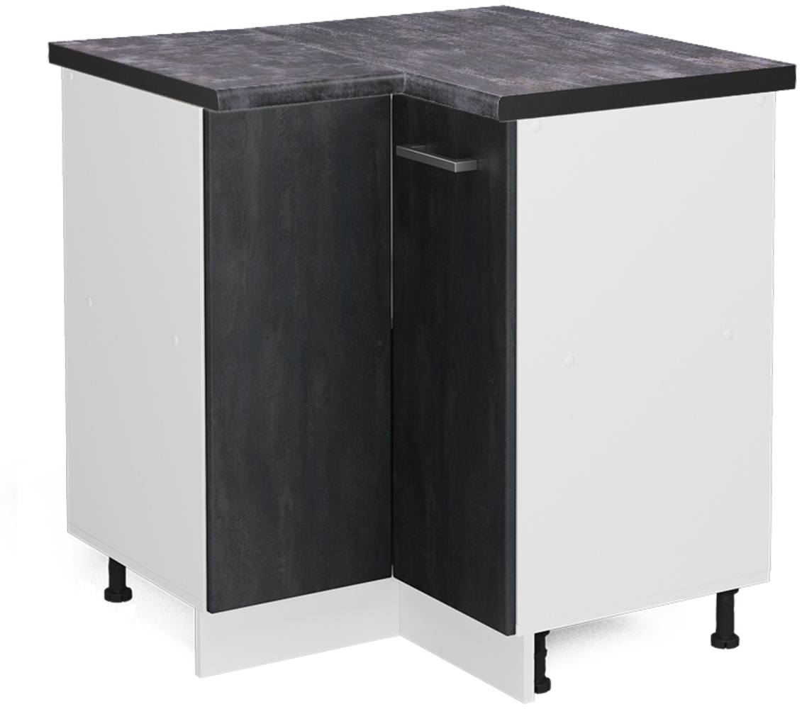 Eckunterschrank R-Line Schwarz Beton 75.6 cm AP Anthrazit Vicco Bild 1