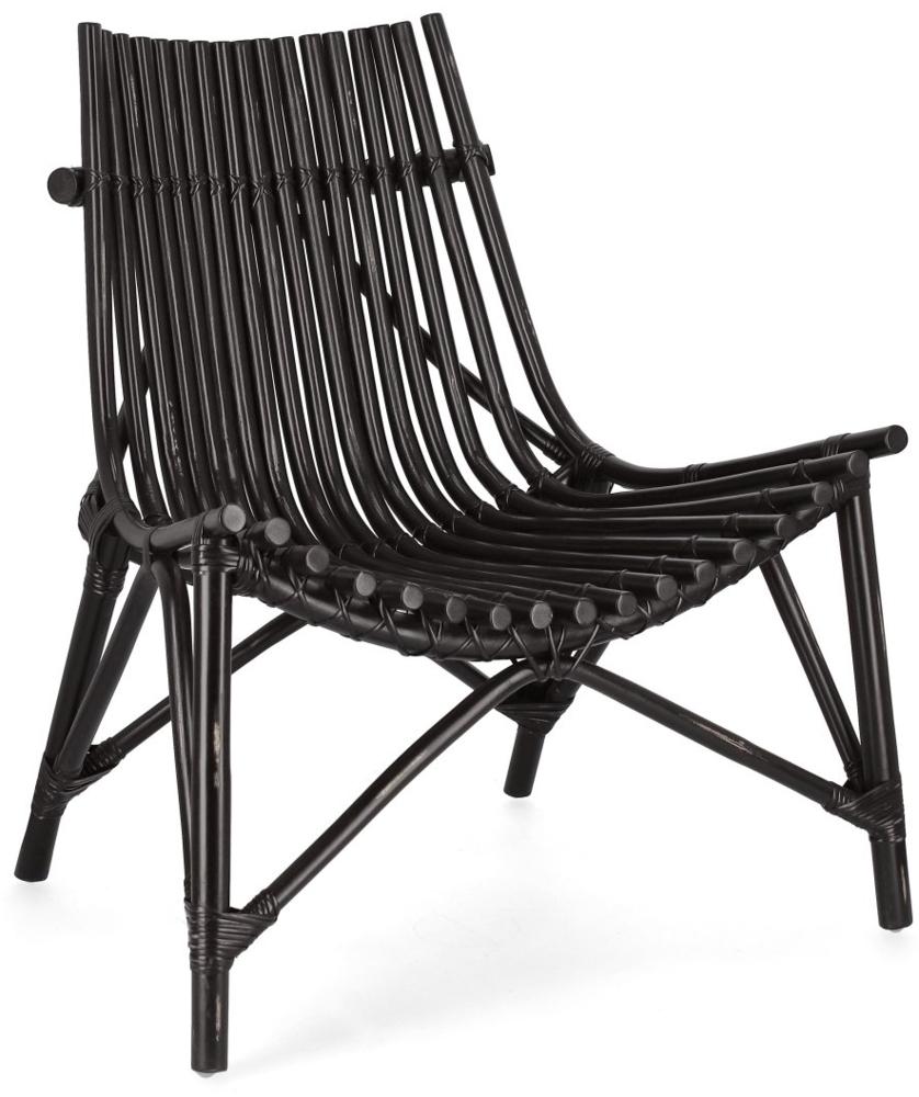 Sessel Menendez aus Rattan, Schwarz Bild 1