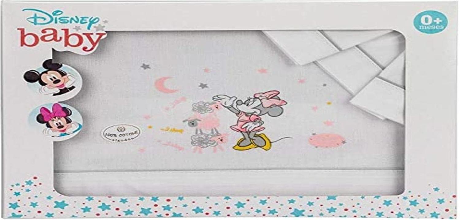 Interbaby MN003-18 Disney Baby-Krippe Laken Minnie Mouse Weiss/Blau Bild 1