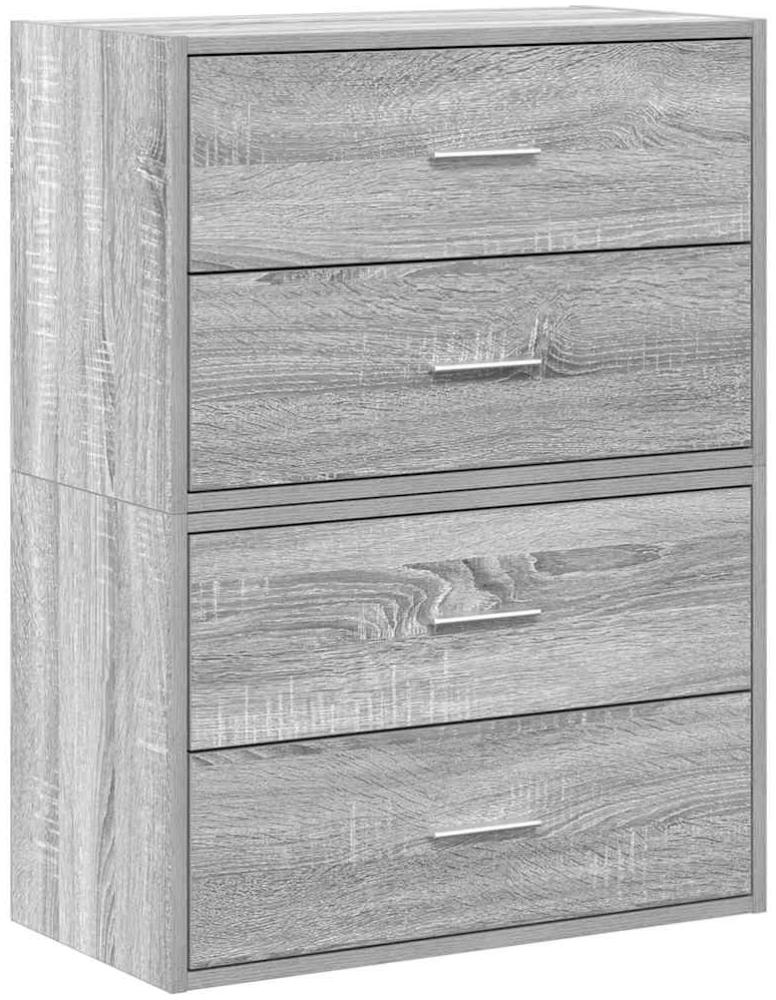 vidaXL Schränke mit 2 Schubladen 2 Stk. Grau Sonoma 60x31x40 cm 858832 Bild 1