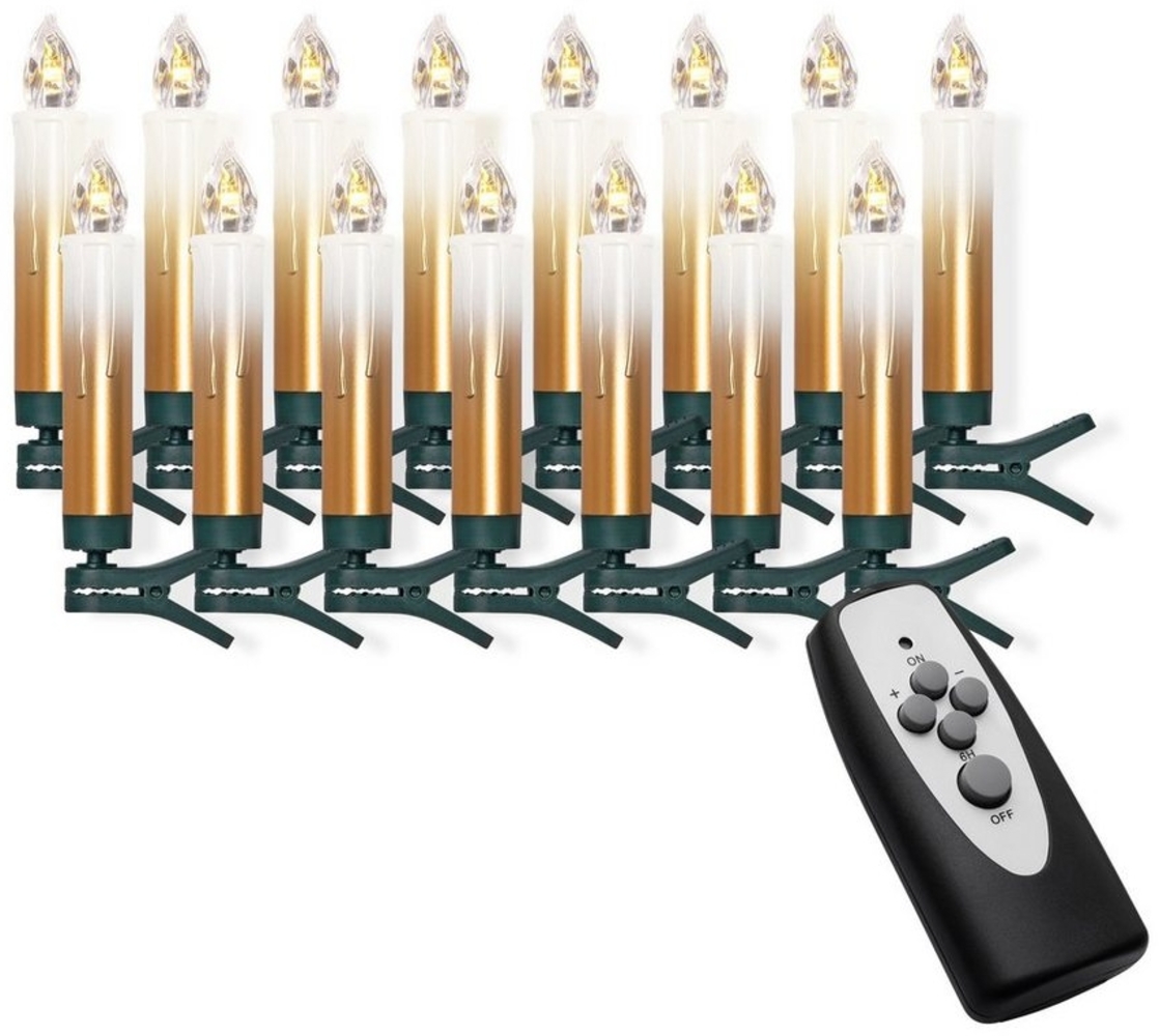 IC Winterworld LED-Christbaumkerzen 15 kabellose LED Weihnachtsbaumkerzen mit Fernbedienung, Komplett-Set, flammenlose Kerzen mit Tropfen, perfekte Alternative zur Lichterkette Bild 1