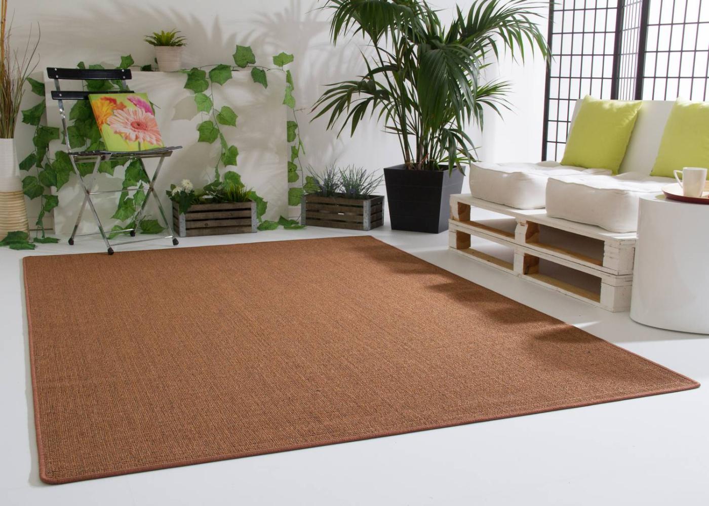 Sisal Teppich Acapulco - gekettelt, Farbe: braun, Größe: 80x200 cm Bild 1