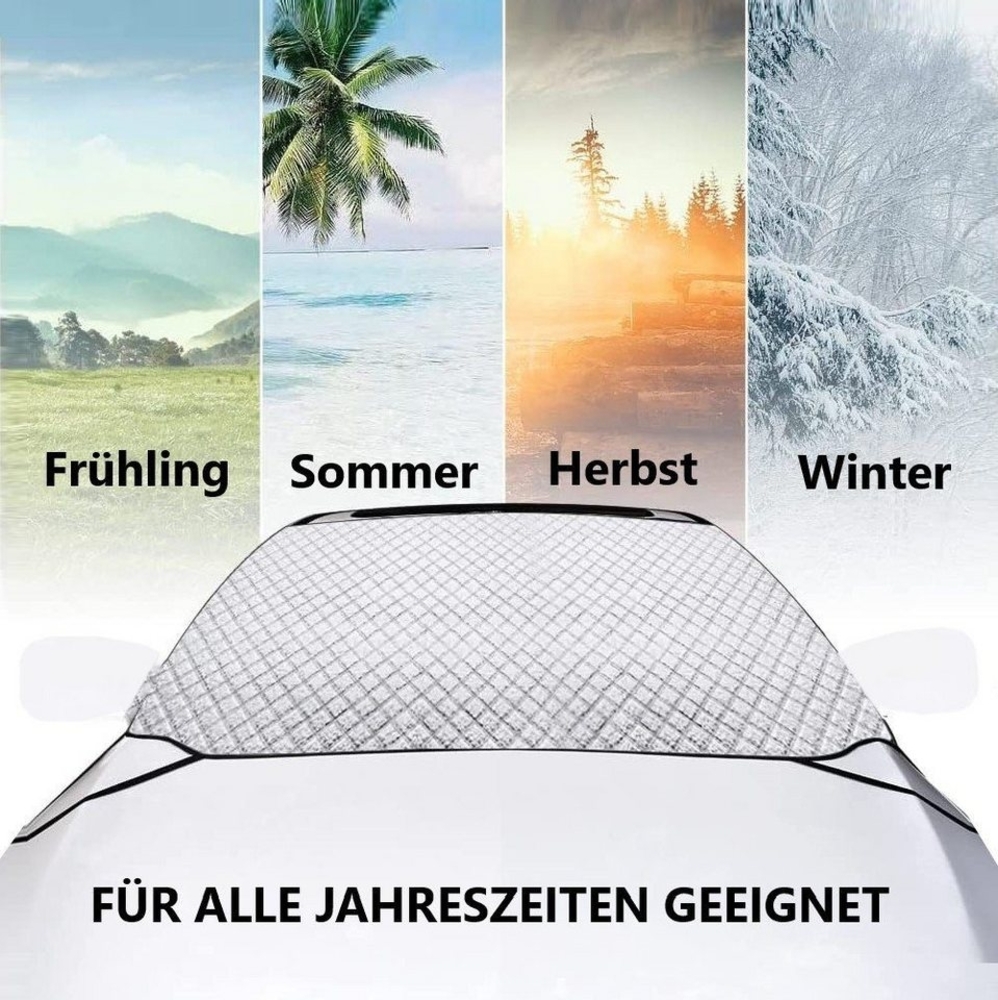 KESSMANN Frontscheibenabdeckung Eisschutz Abdeckung faltbar Frontscheibe 4 Schichten 150x100cm Auto, (gegen Eis Frost Schnee Sonne Hitze UV Strahlung Staub, 1-St, strapazierfähig für alle gängigen Autos Scheiben passend), Inkl. Aufbewahrungstasche Fron... Bild 1