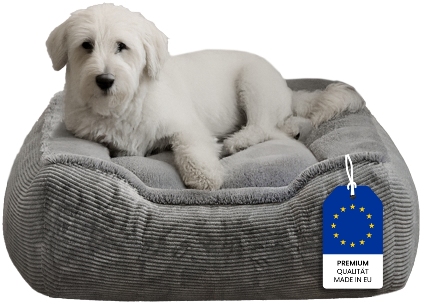 skølm 'Eir' Hundebett, mit waschbarem Bezug, wasserdicht, grau, 90x65x26 cm, Hundesofa für kleine und mittelgroße bis zu 25 kg Bild 1
