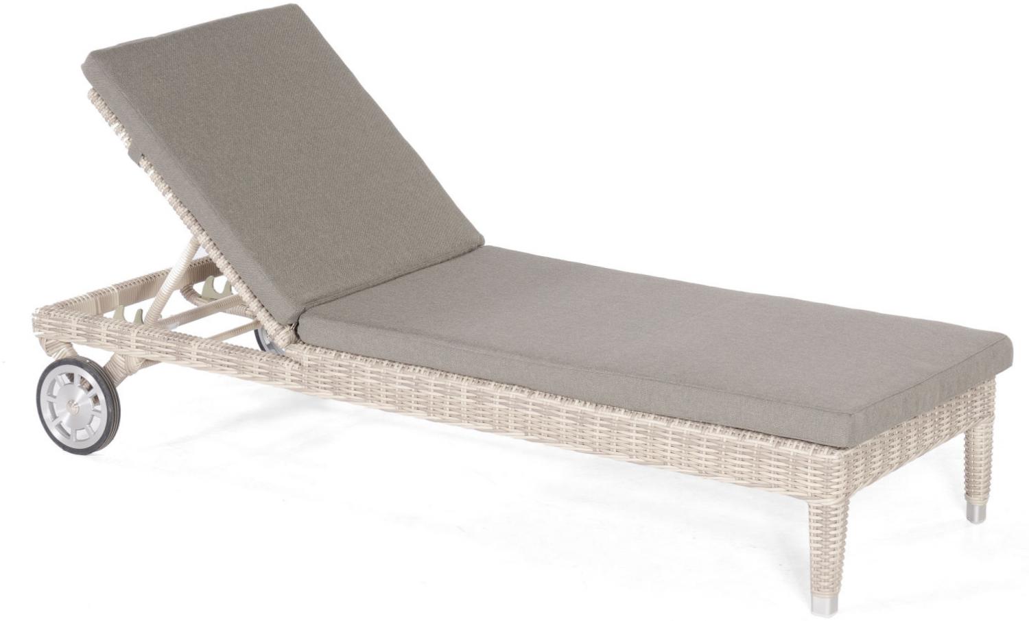 Sonnenpartner Sonnenliege Caicos Aluminium mit Polyrattan white-coral Rollliege mit Auflage Bild 1